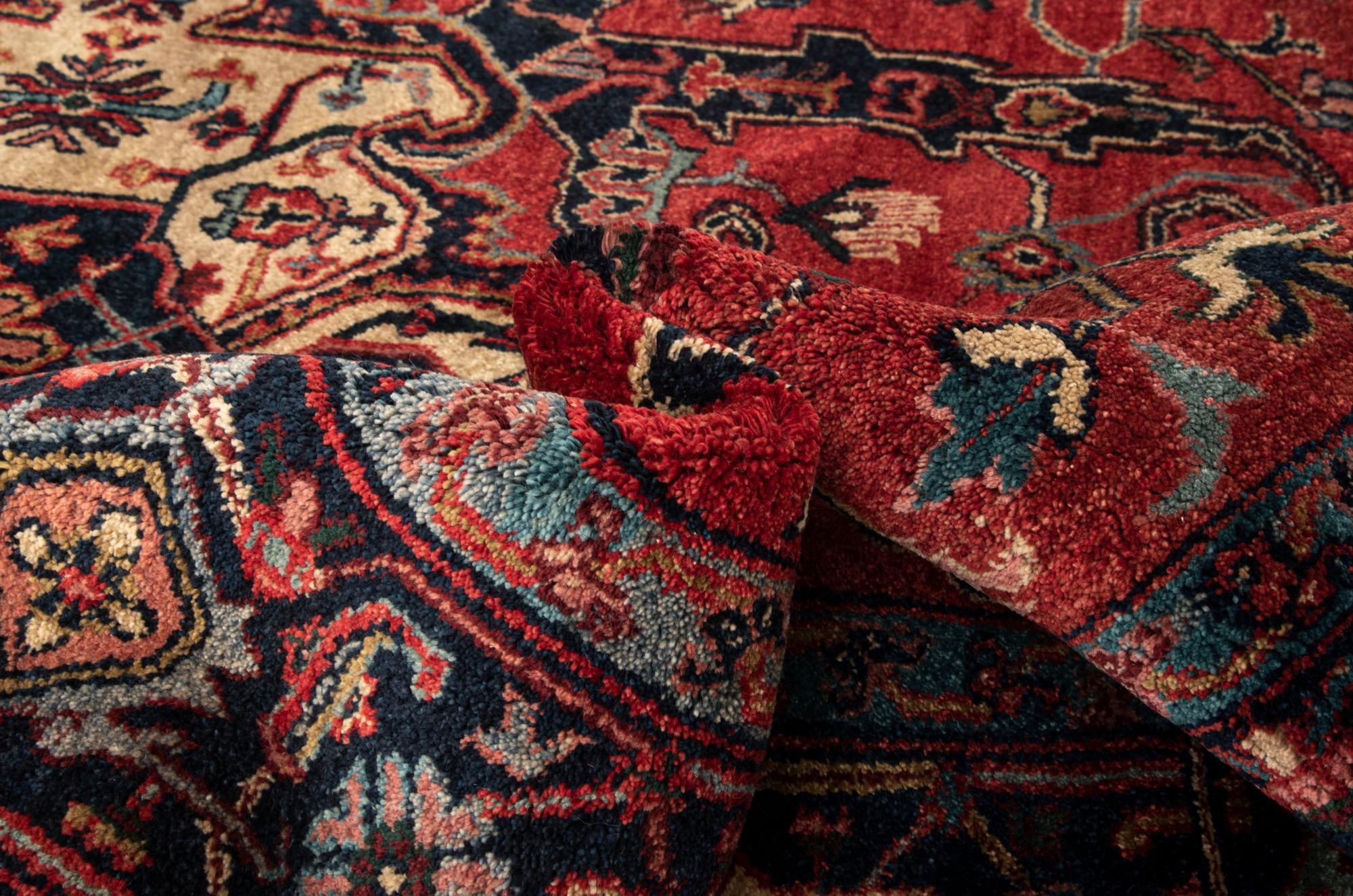 8' 1 x 9' 8 Moghul Heriz Wool Rug