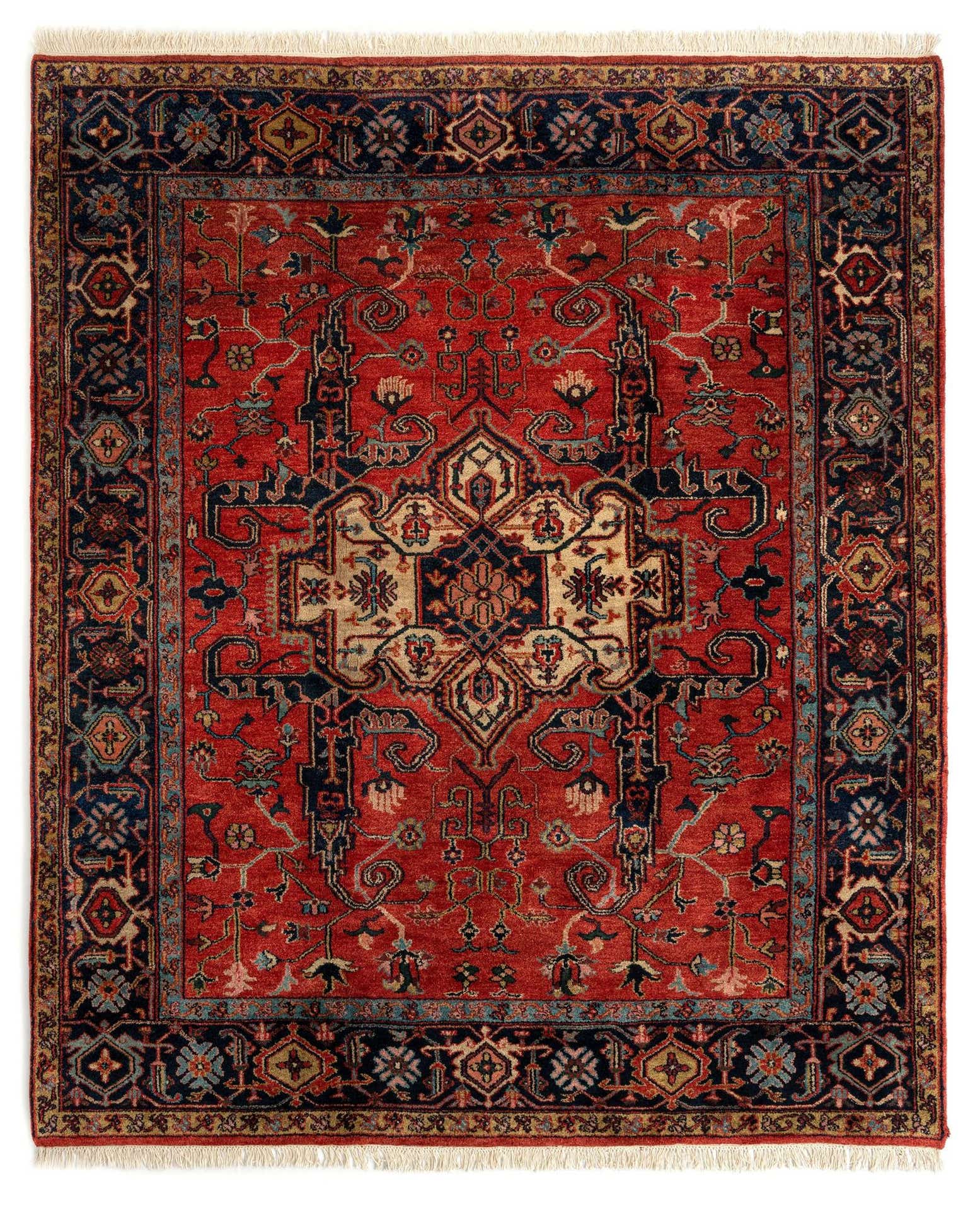 8' 1 x 9' 8 Moghul Heriz Wool Rug