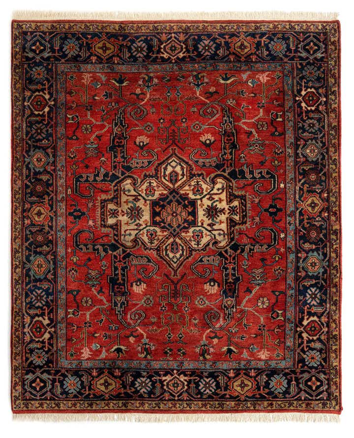 8' 1 x 9' 8 Moghul Heriz Wool Rug