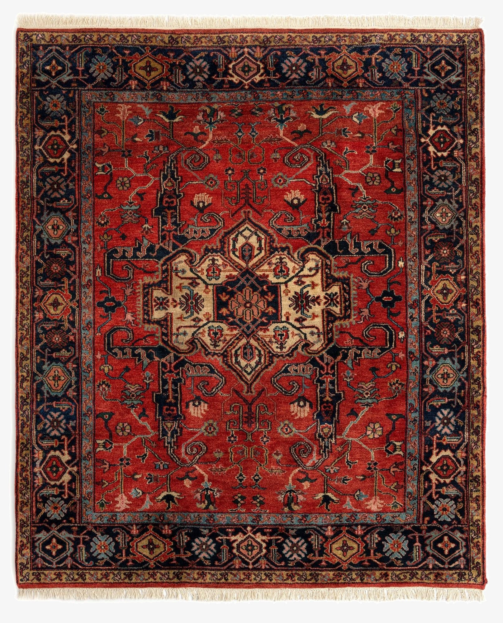 8' 1 x 9' 8 Moghul Heriz Wool Rug