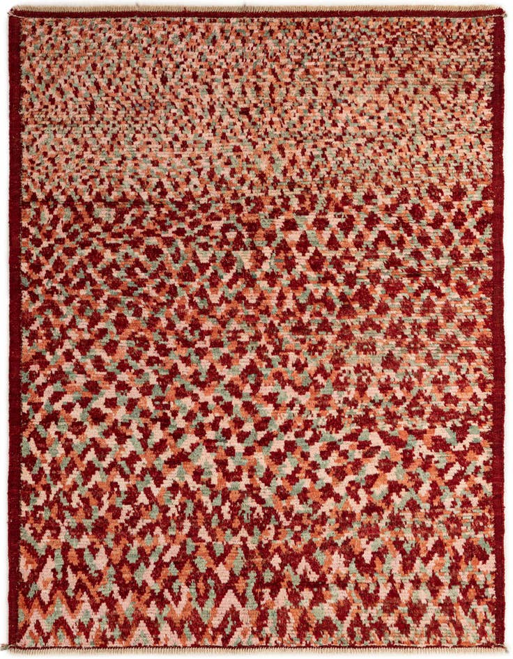 Detail image of 5' 11 x 7' 10 Hand Knotted Moroccan Wool Rug