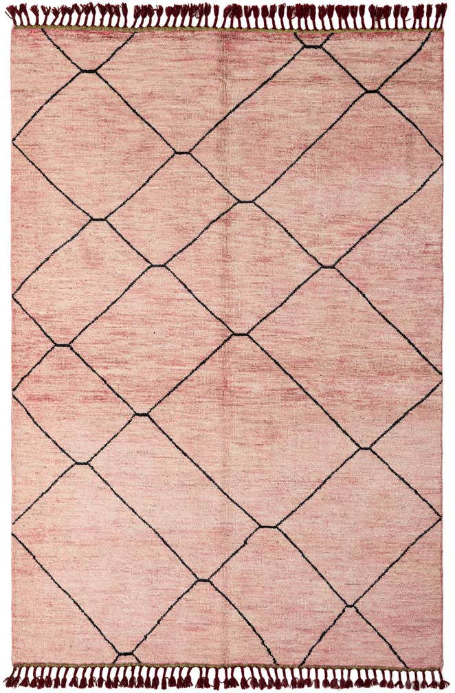 5' 7 x 8' 2 Hand Knotted Moroccan Wool Rug