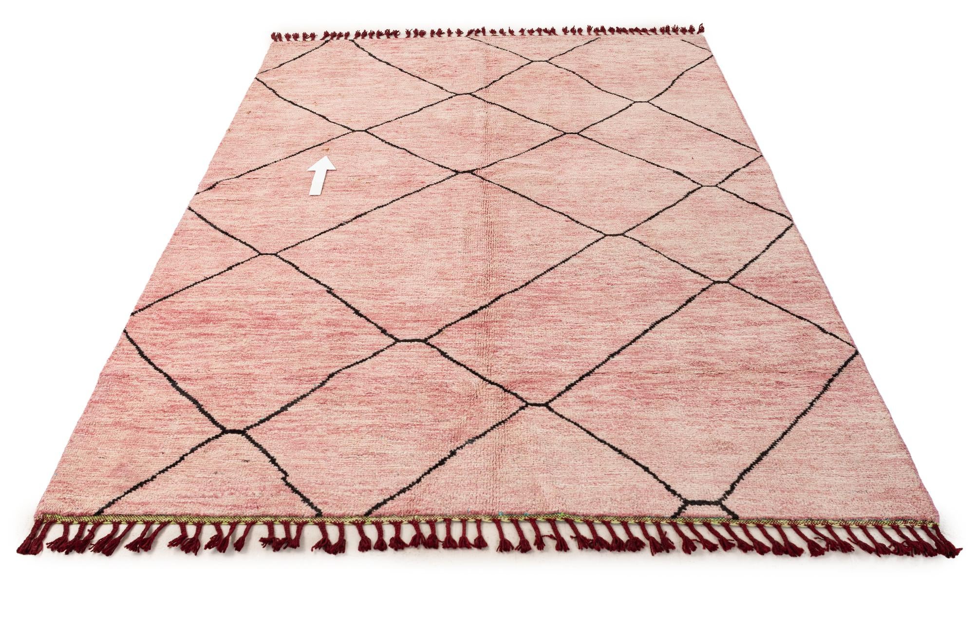 5' 7 x 8' 4 Hand Knotted Moroccan Wool Rug