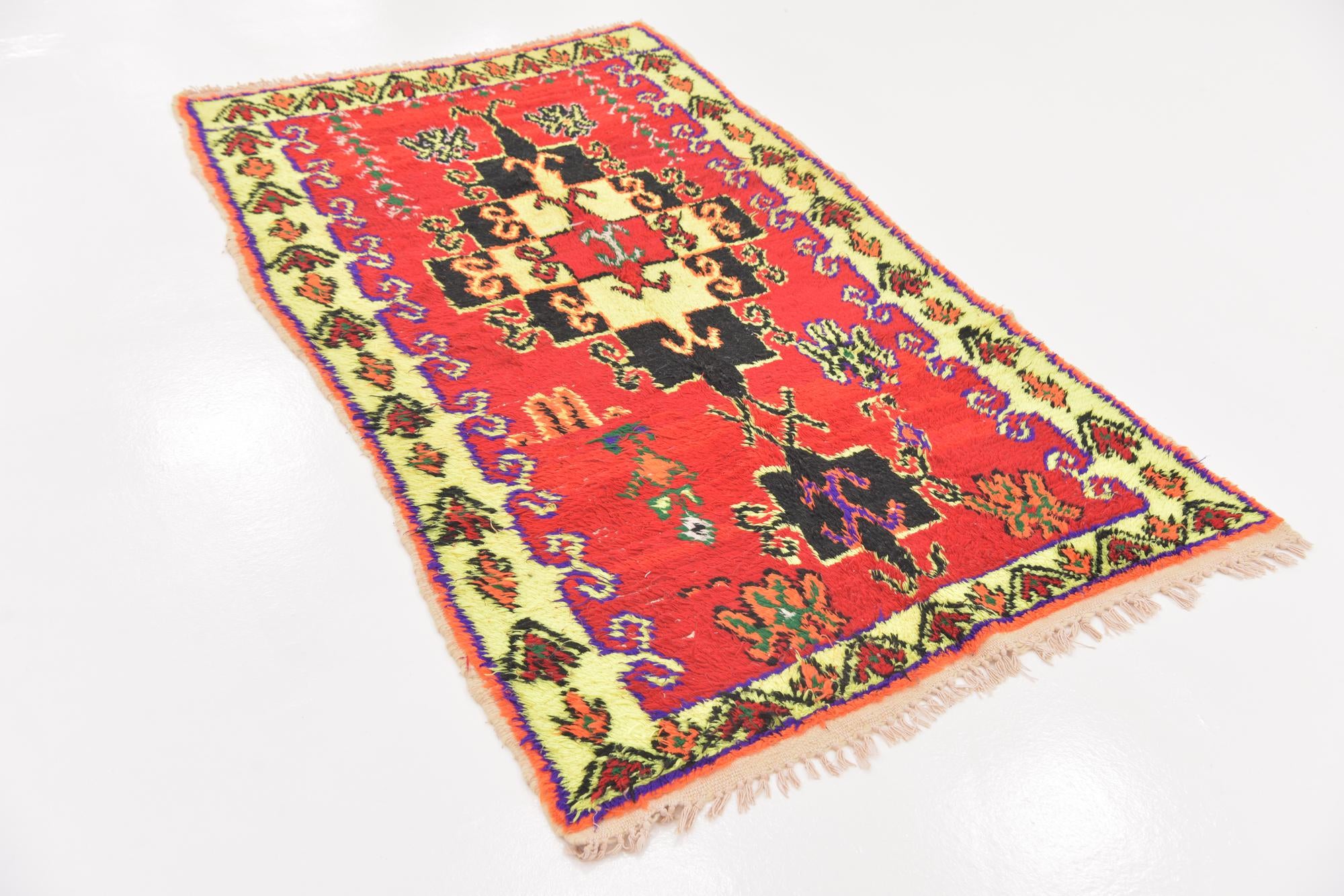 4' x 7' Hand Knotted Moroccan Wool Rug