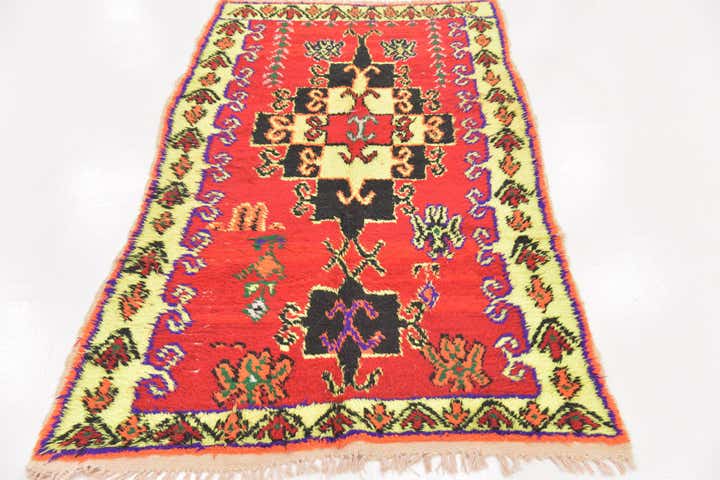 4' x 7' Hand Knotted Moroccan Wool Rug