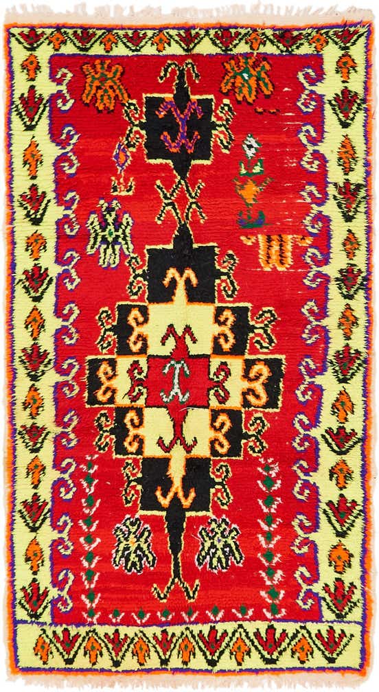 4' x 7' Hand Knotted Moroccan Wool Rug