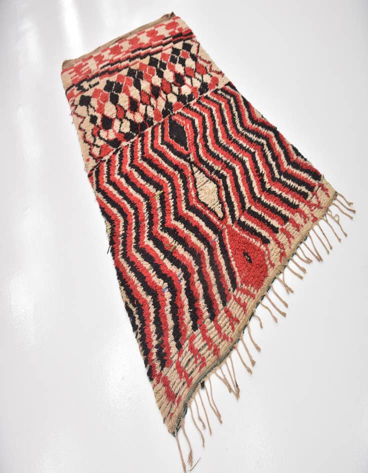 Detail image of 5' 2 x 9' 3  Hand Knotted Moroccan Wool Rug