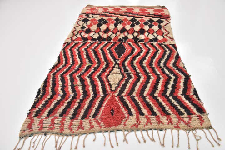 5' 2 x 9' 3 Hand Knotted Moroccan Wool Rug