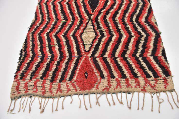 Detail image of 5' 2 x 9' 3 Hand Knotted Moroccan Wool Rug