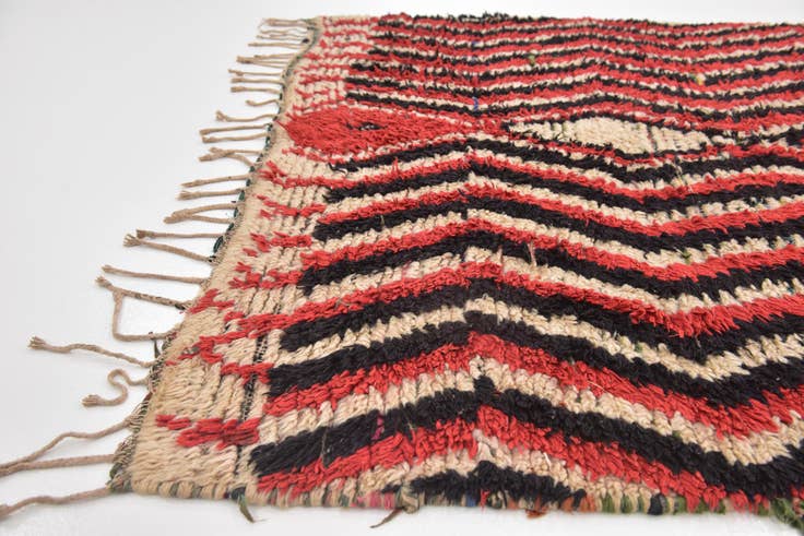 Detail image of 5' 2 x 9' 3 Hand Knotted Moroccan Wool Rug