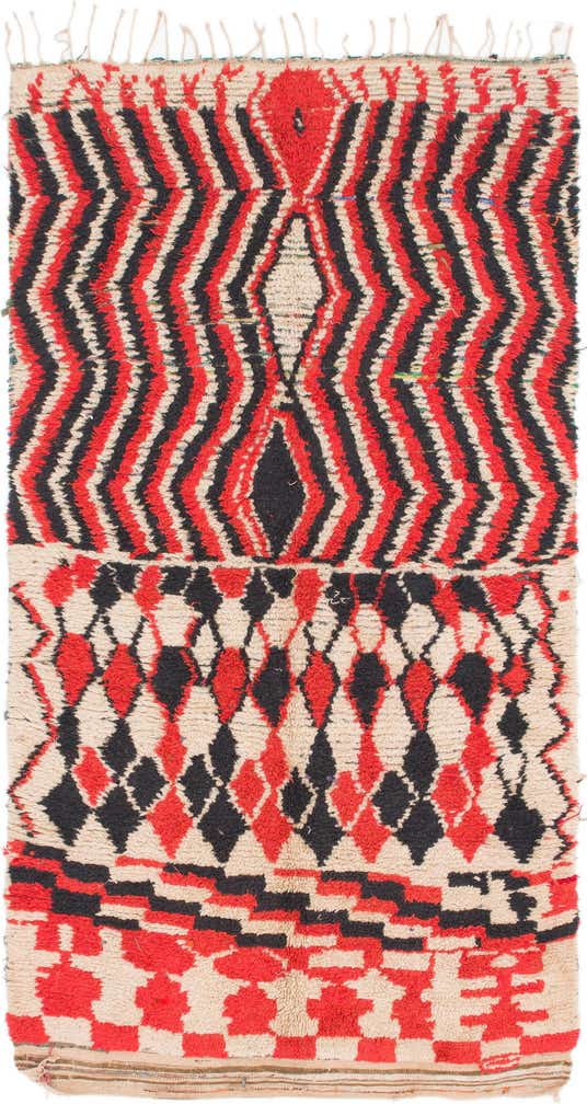 5' 2 x 9' 3 Hand Knotted Moroccan Wool Rug