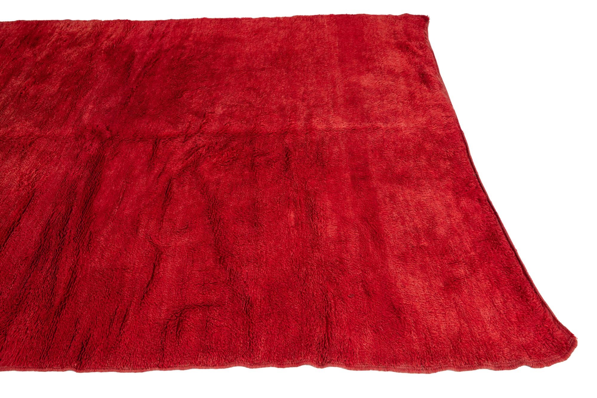 7' x 10' 4 Hand Knotted Moroccan Wool Rug