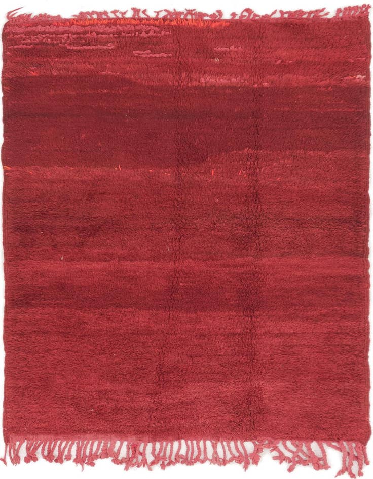 Detail image of 3' 7 x 5' 8 Hand Knotted Moroccan Wool Rug