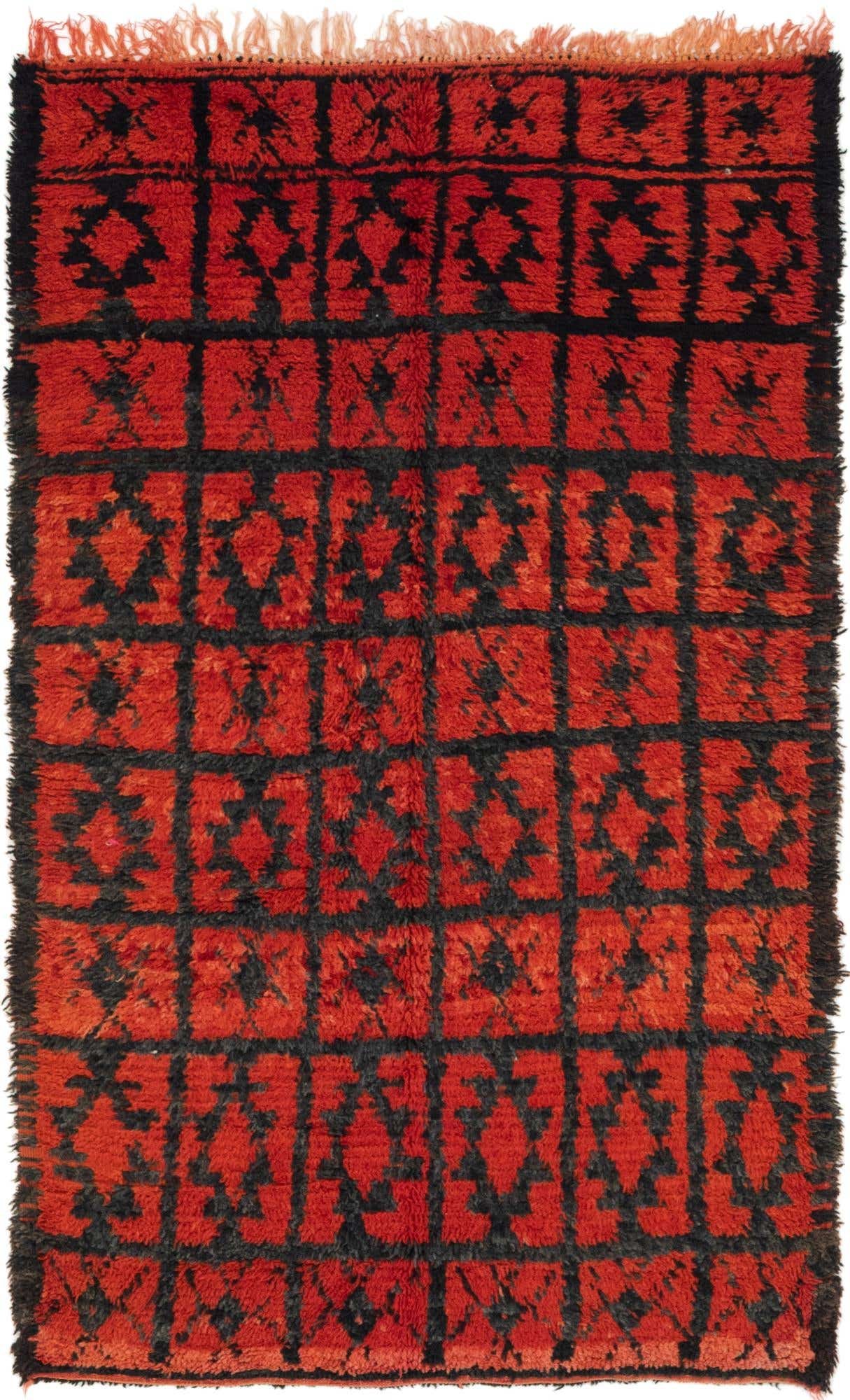 4' x 6' 8 Hand Knotted Moroccan Wool Rug