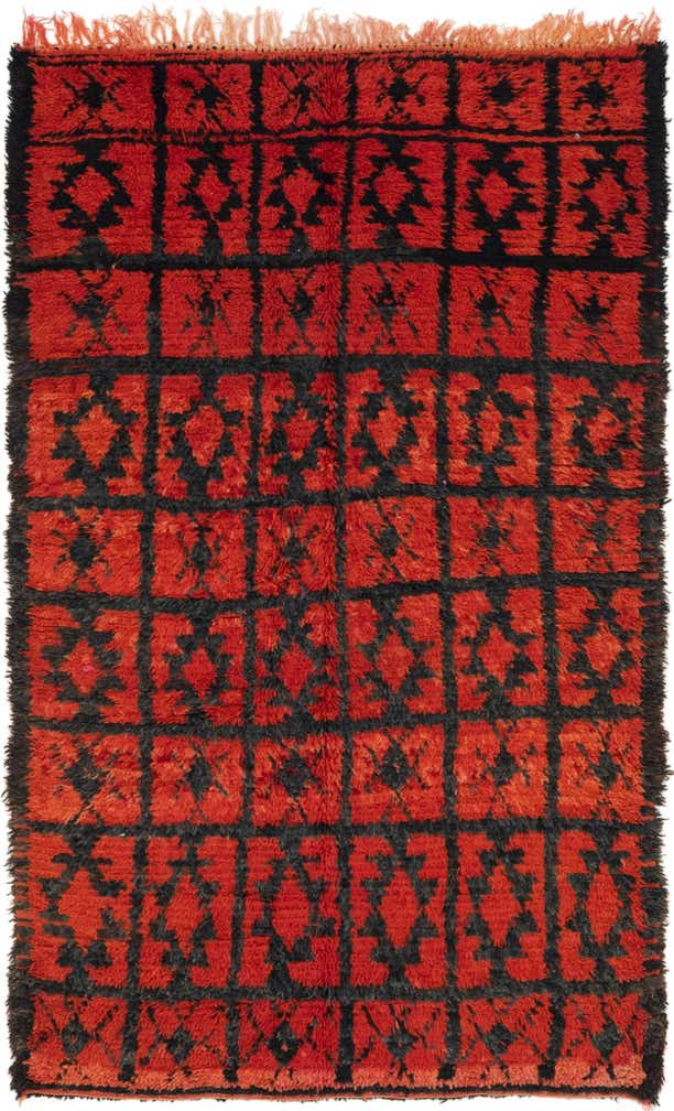 4' x 6' 8 Hand Knotted Moroccan Wool Rug