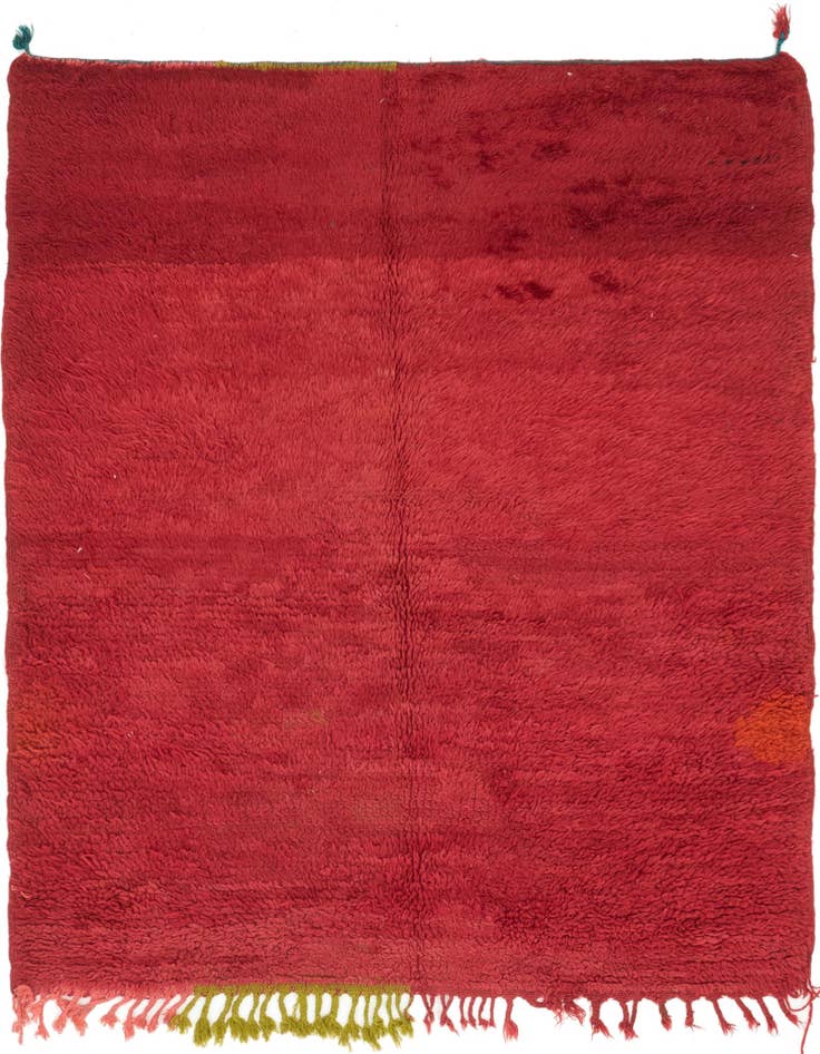 Detail image of 4' 9 x 5' 6 Hand Knotted Moroccan Wool Rug