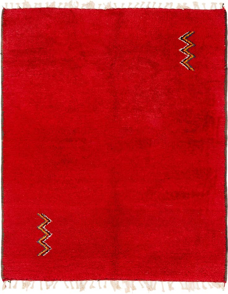 Detail image of 5' 8 x 8' 2 Hand Knotted Moroccan Wool Rug