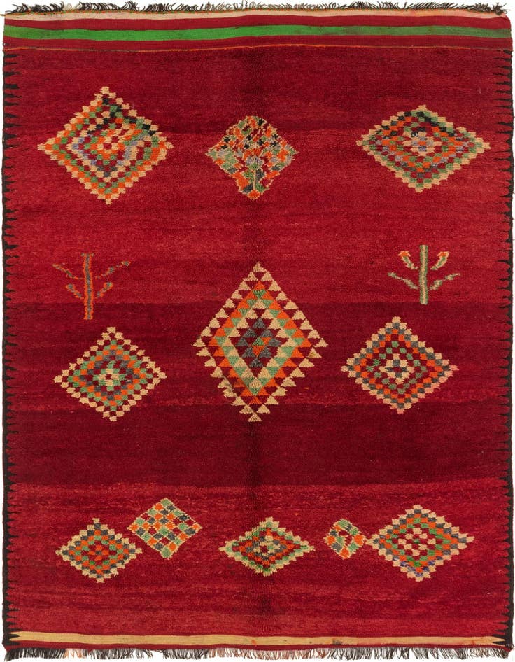 Detail image of 5' 9 x 9' 4 Hand Knotted Moroccan Wool Rug