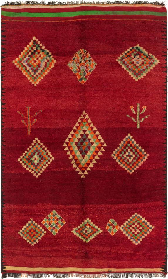 Detail image of 5' 9 x 9' 4 Hand Knotted Moroccan Wool Rug