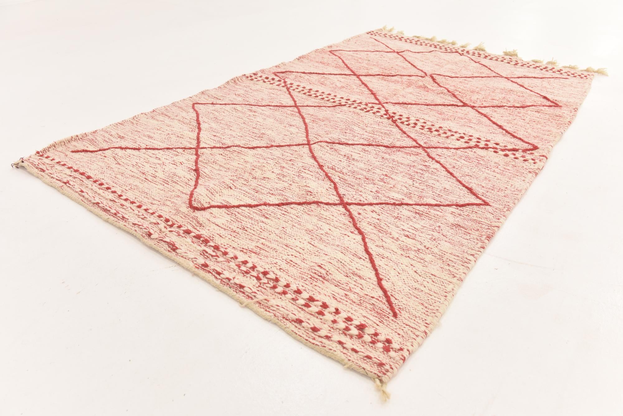 4' 11 x 8' 1 Hand Knotted Moroccan Wool Rug