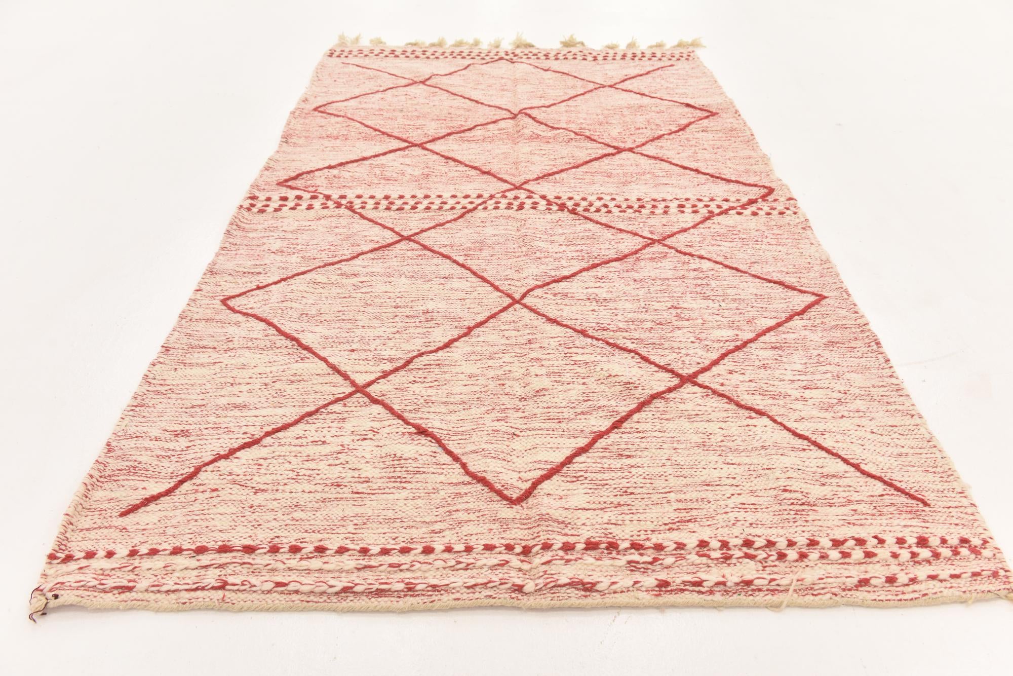 4' 11 x 8' 1 Hand Knotted Moroccan Wool Rug