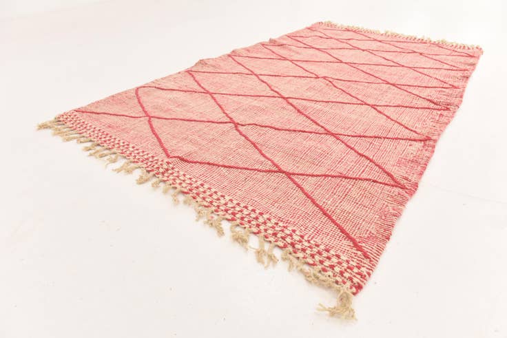 Detail image of 4' 9 x 8' 5 Hand Knotted Moroccan Wool Rug