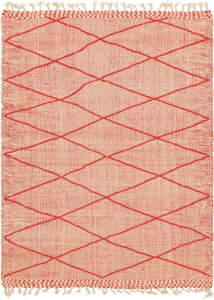 4' 9 x 8' 5 Hand Knotted Moroccan Wool Rug