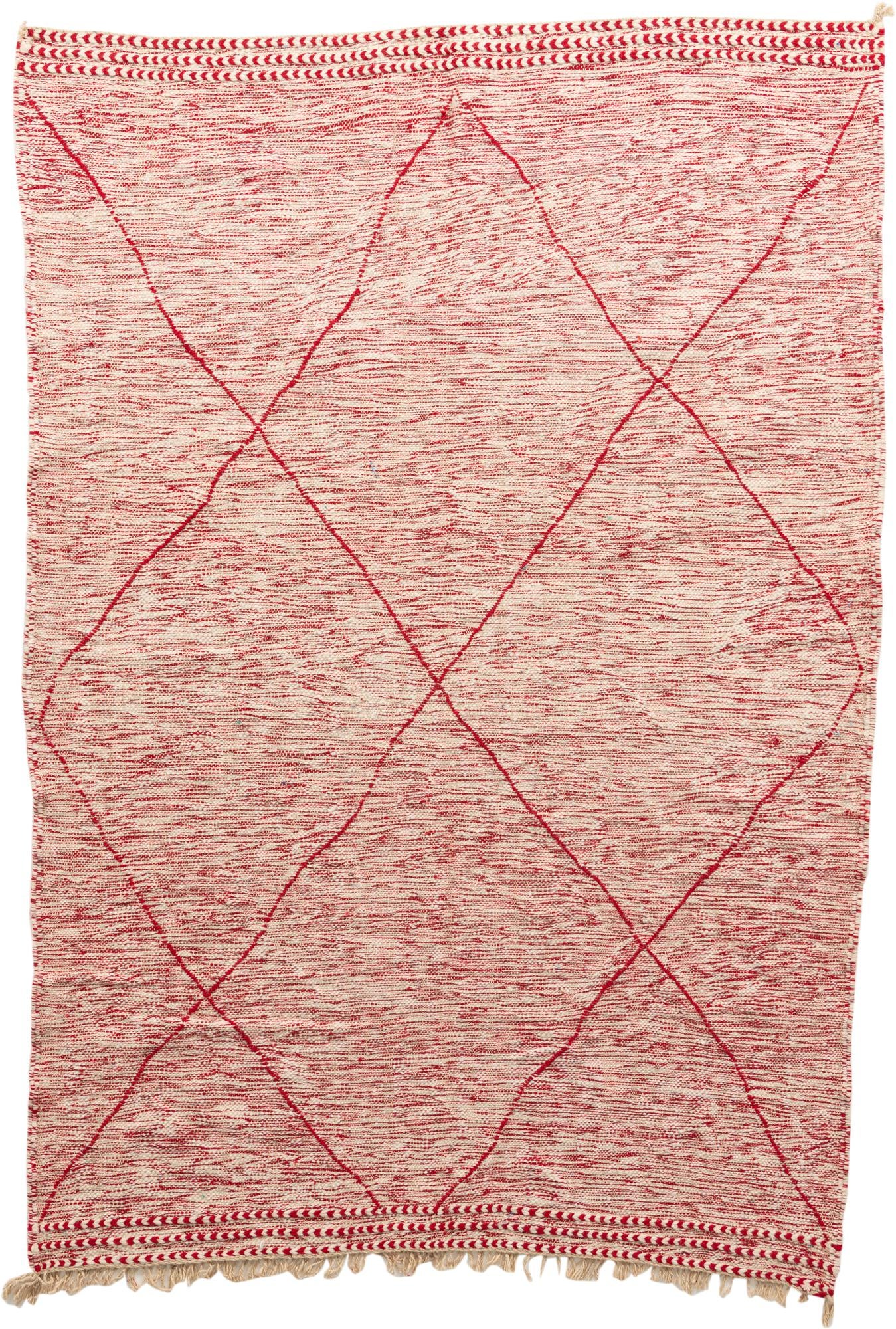 6' 8 x 9' 8 Hand Knotted Moroccan Wool Rug