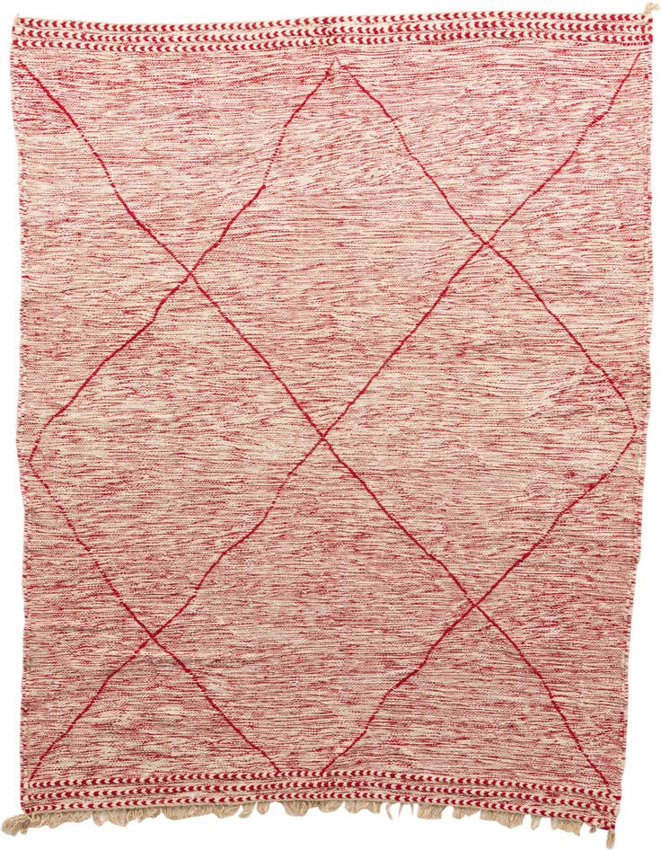 Detail image of 6' 8 x 9' 8 Hand Knotted Moroccan Wool Rug