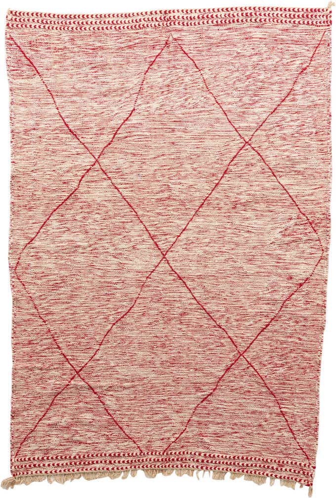 6' 8 x 9' 8 Hand Knotted Moroccan Wool Rug