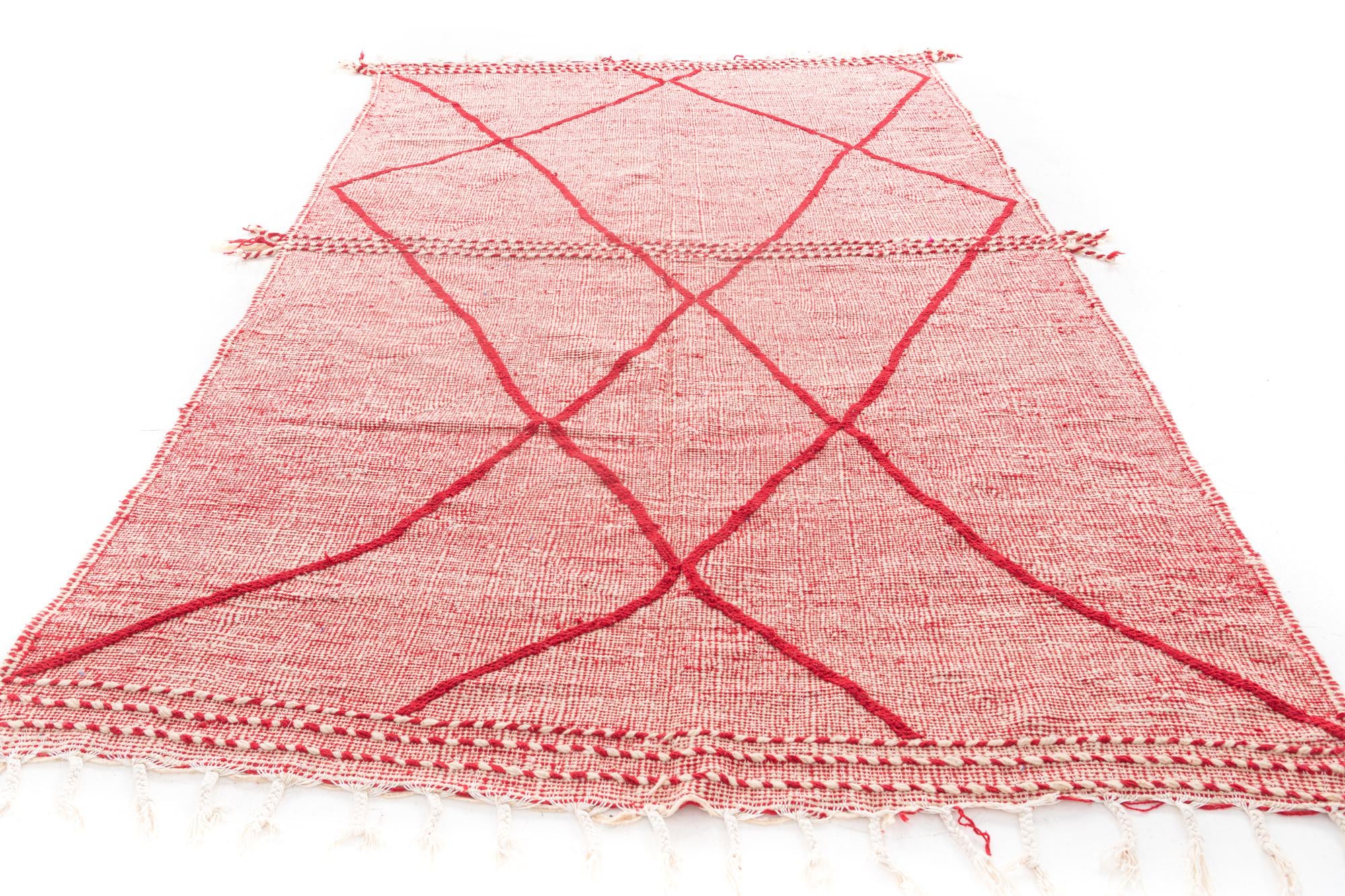 6' 6 x 10' 6 Hand Knotted Moroccan Wool Rug