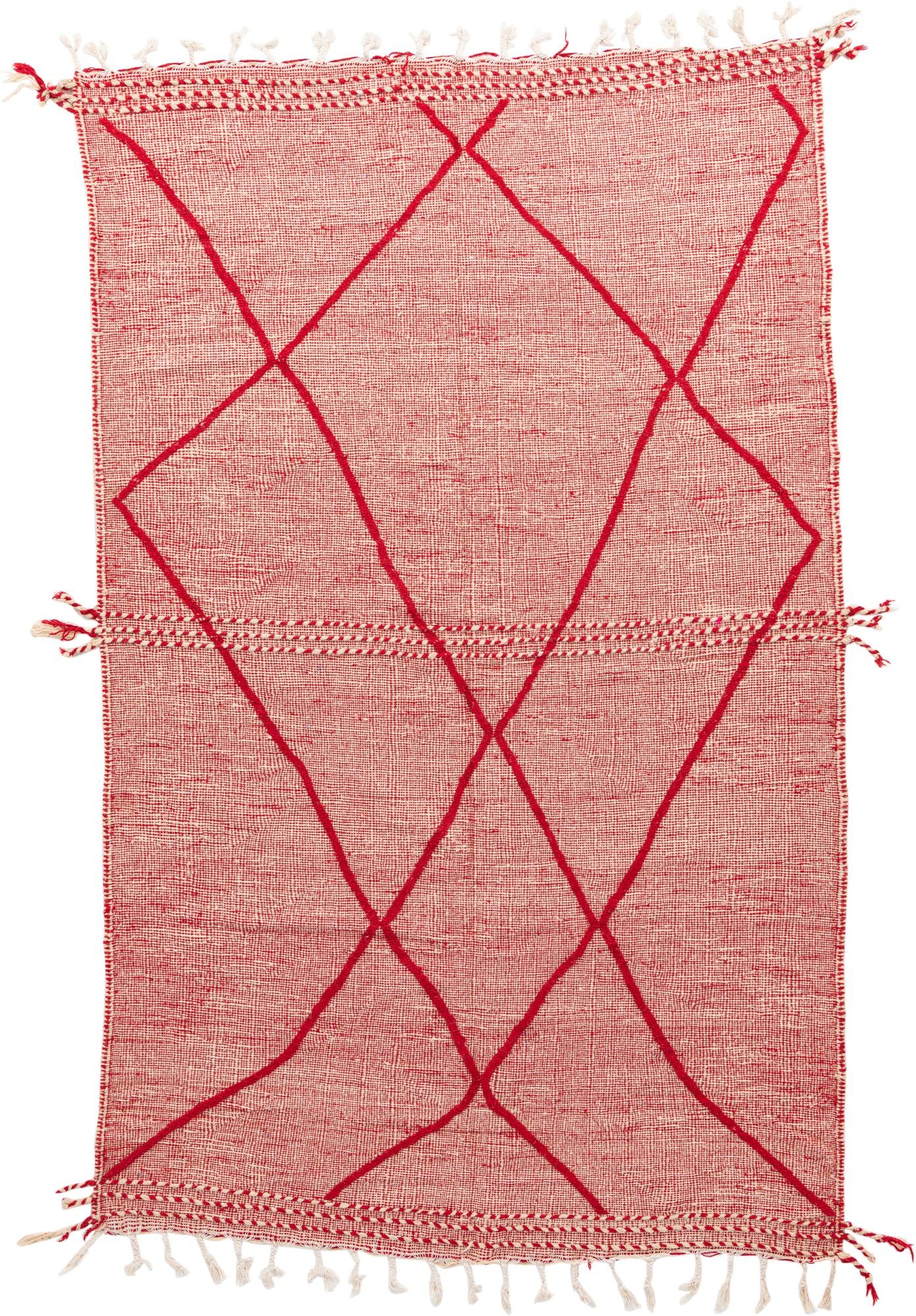 6' 6 x 10' 6 Hand Knotted Moroccan Wool Rug