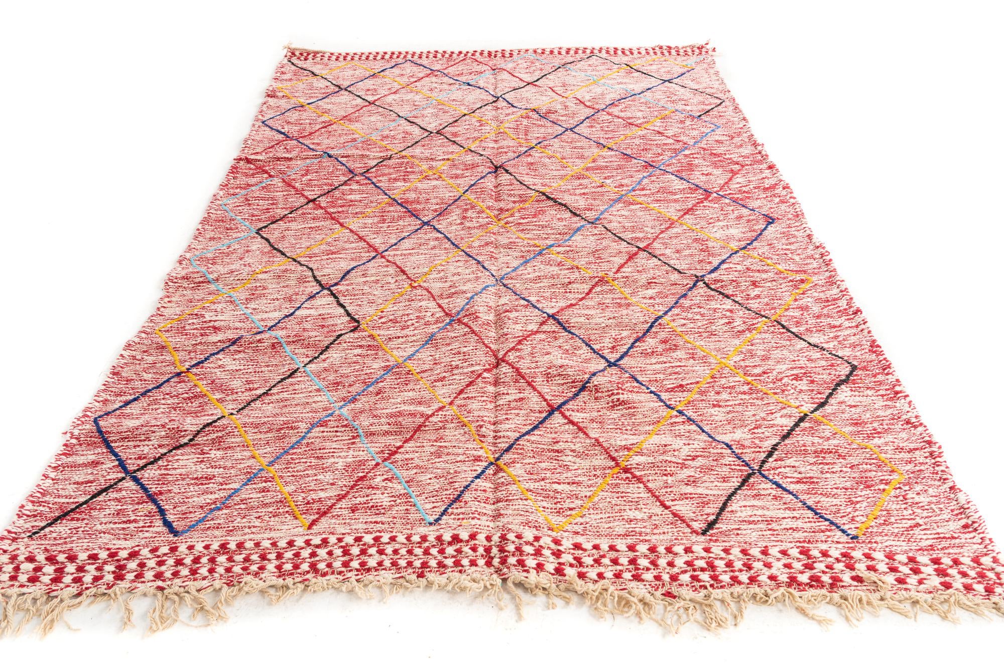6' 5 x 9' 4 Hand Knotted Moroccan Wool Rug