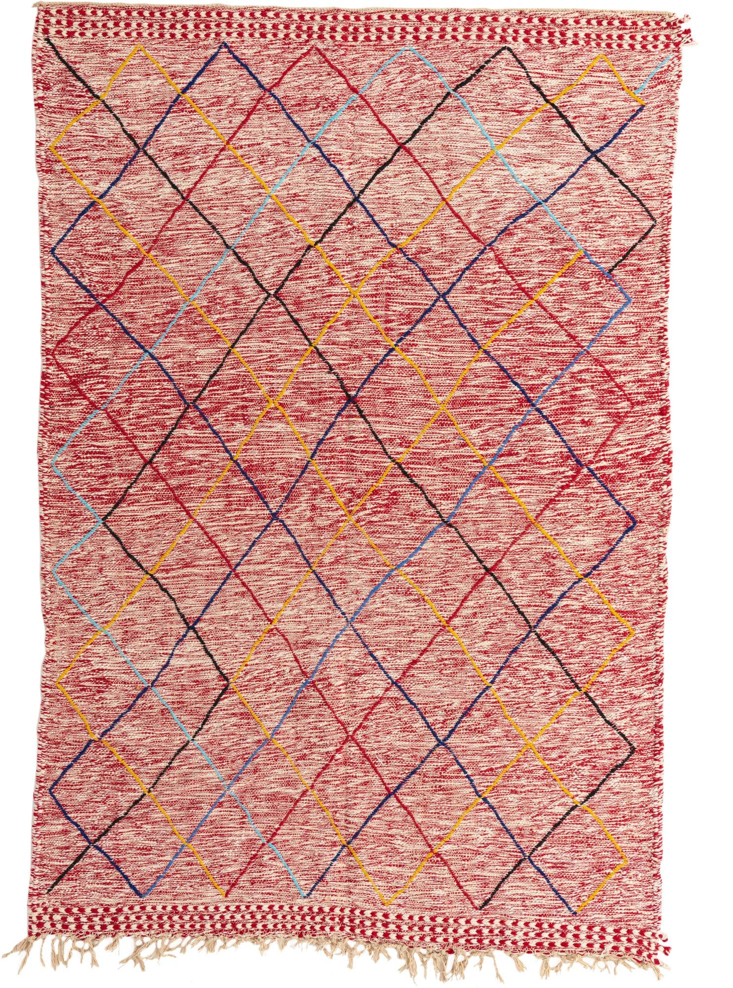6' 5 x 9' 4 Hand Knotted Moroccan Wool Rug