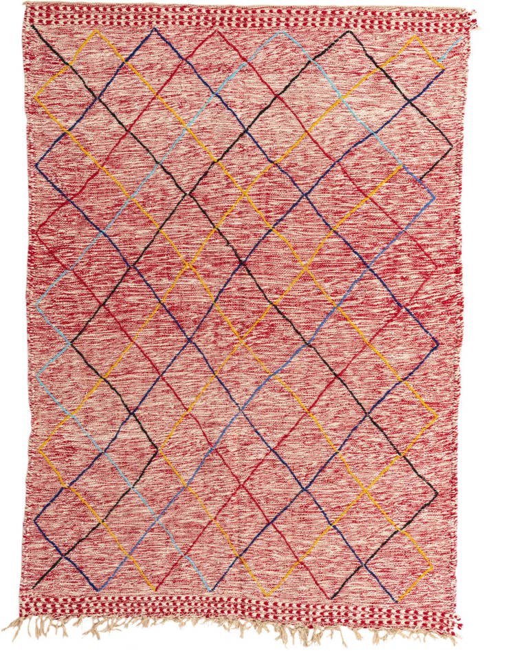 Detail image of 6' 5 x 9' 4 Hand Knotted Moroccan Wool Rug
