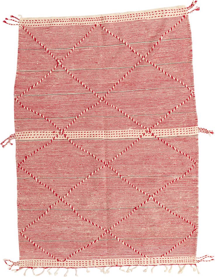 Detail image of 5' 2 x 8' 8 Hand Knotted Moroccan Wool Rug
