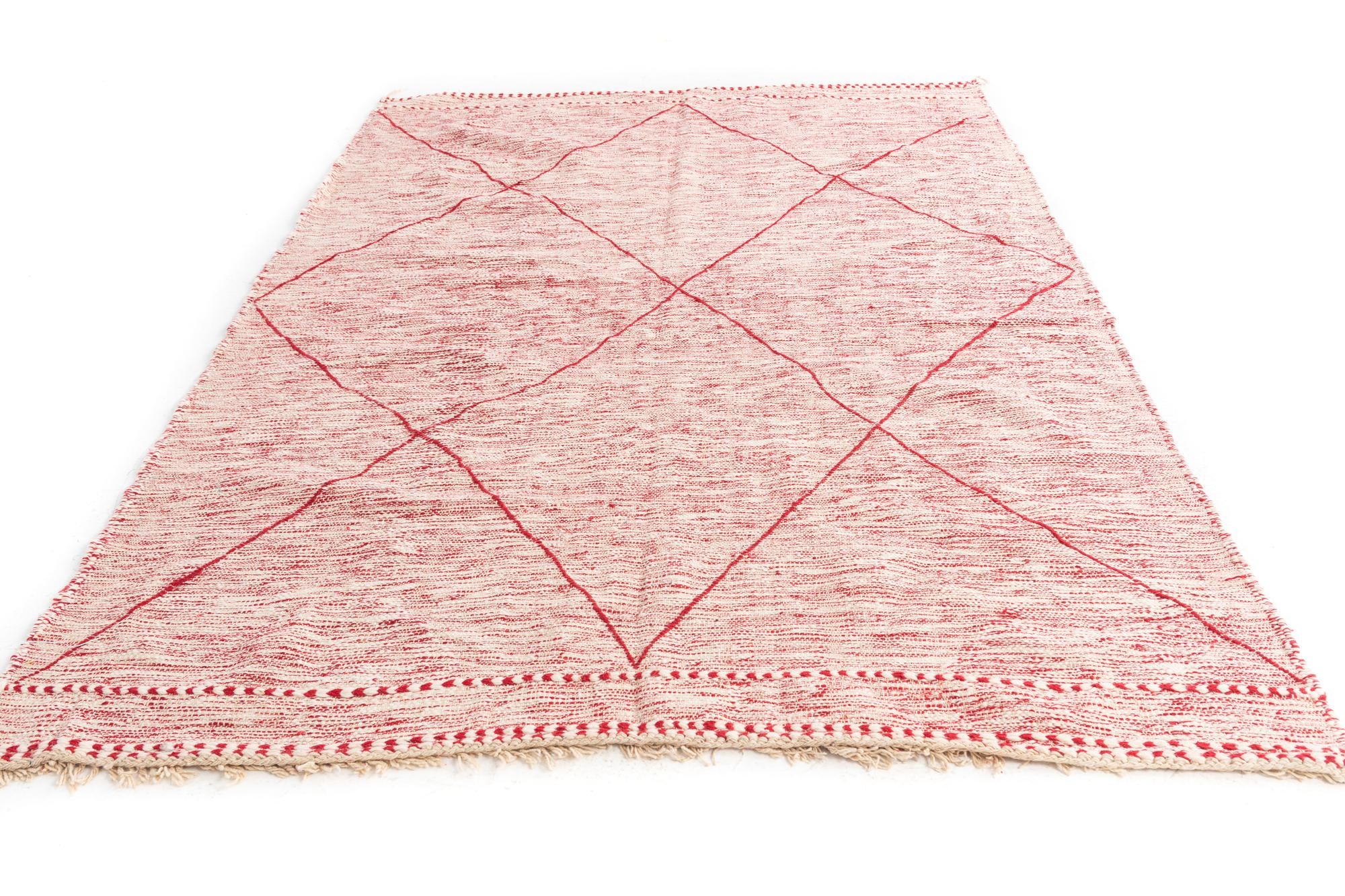 6' 9 x 9' 8 Hand Knotted Moroccan Wool Rug