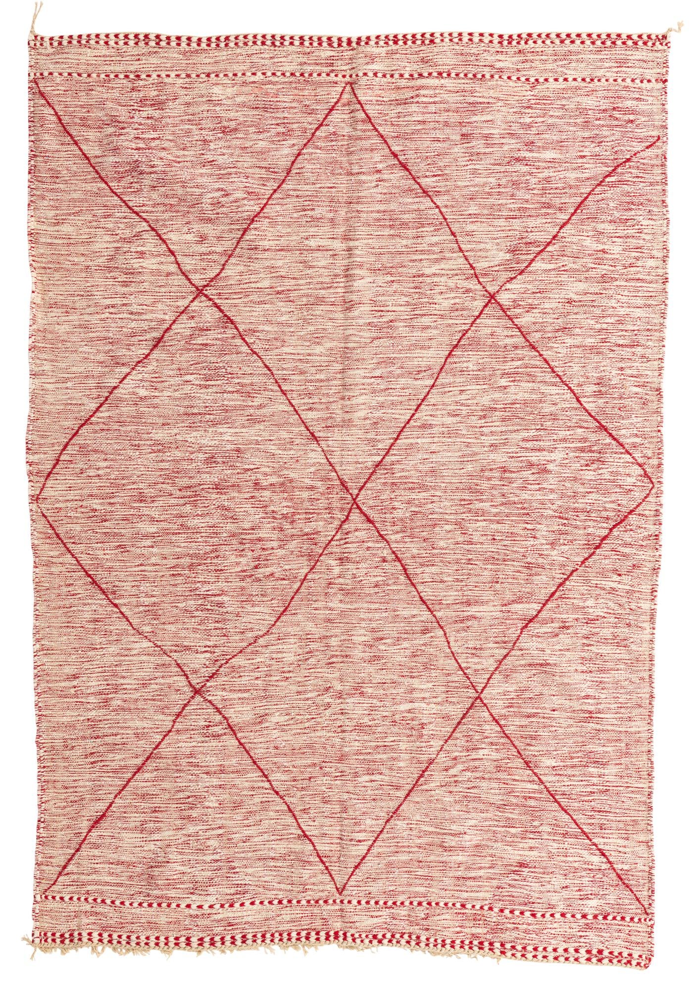 6' 9 x 9' 8 Hand Knotted Moroccan Wool Rug