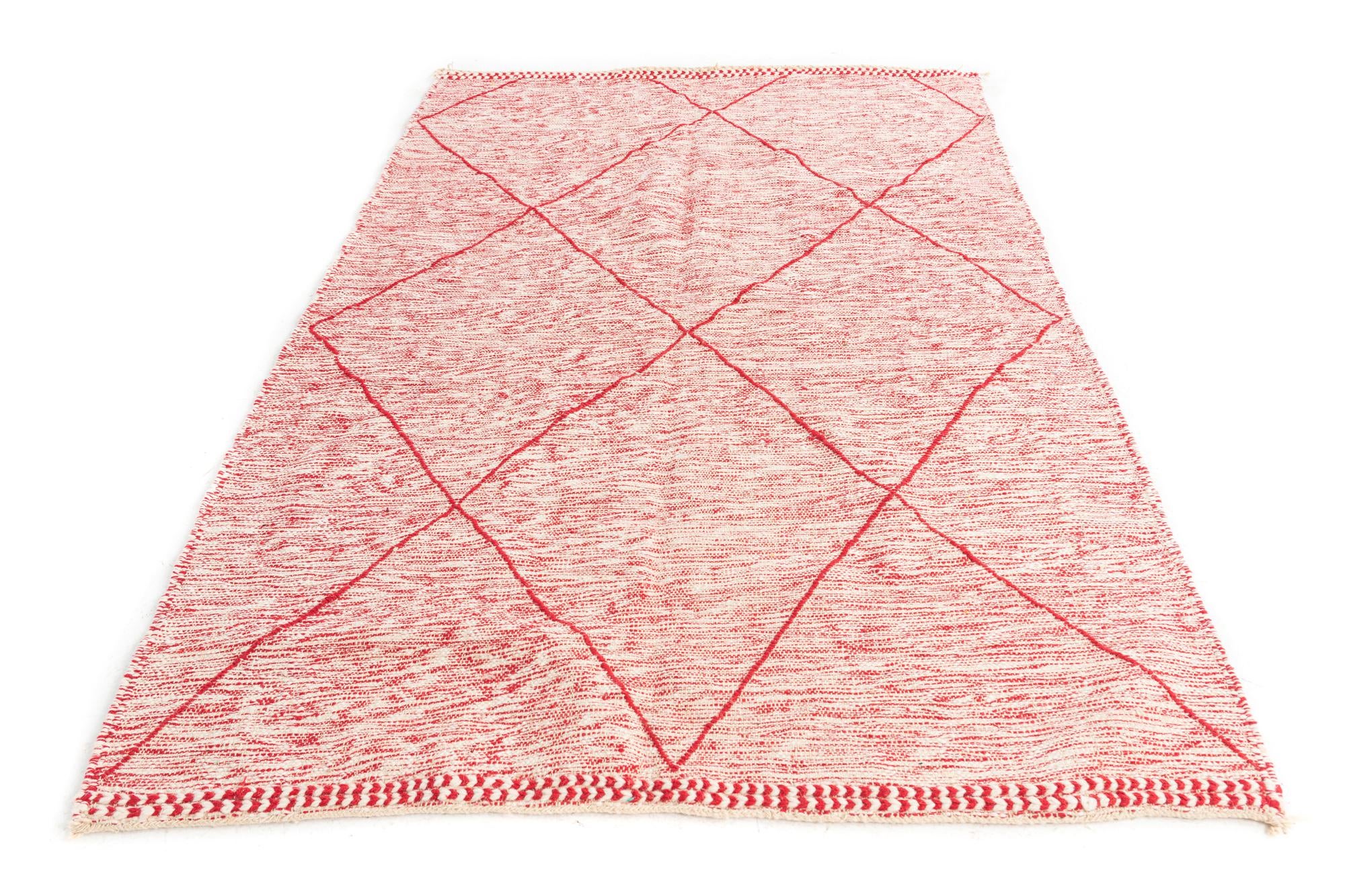 5' 5 x 8' 2 Hand Knotted Moroccan Wool Rug