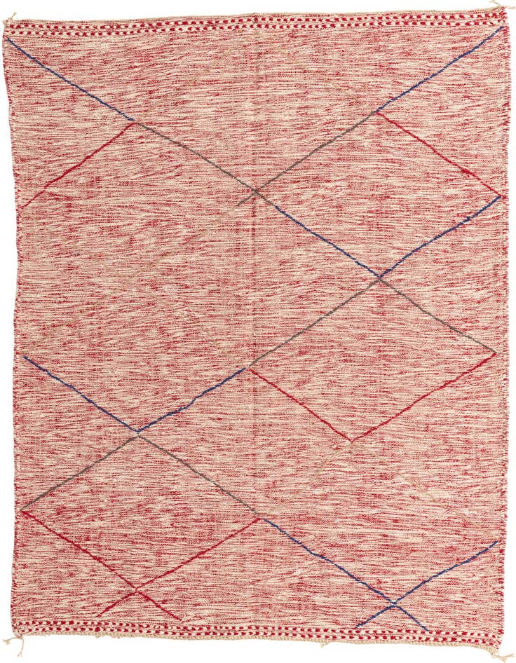 Detail image of 6' 6 x 9' 9 Hand Knotted Moroccan Wool Rug