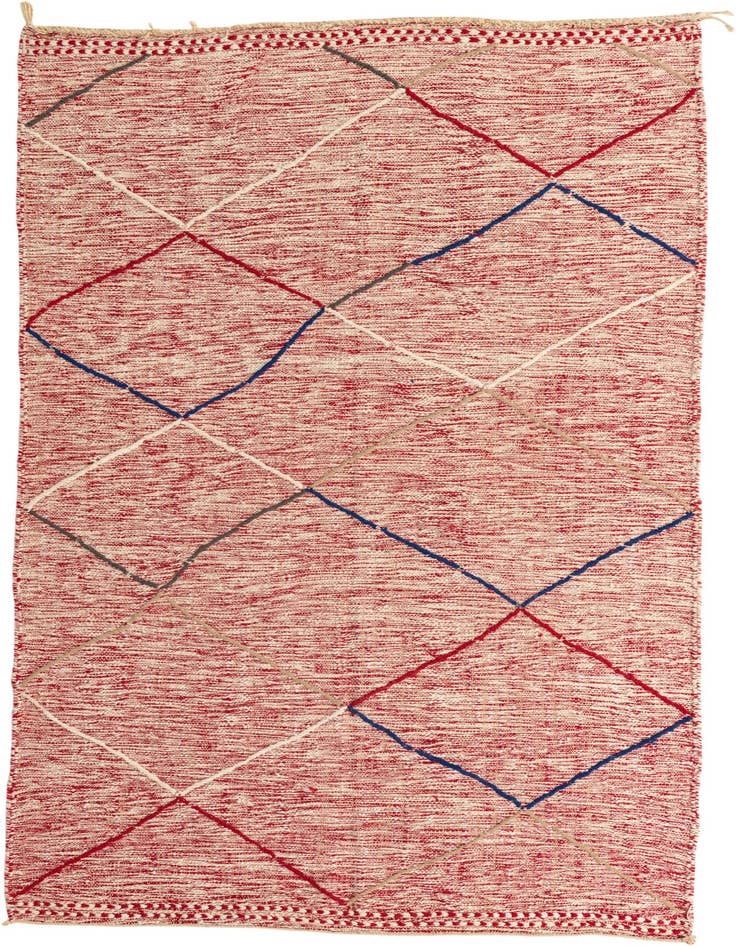 Detail image of 6' 4 x 9' 10 Hand Knotted Moroccan Wool Rug