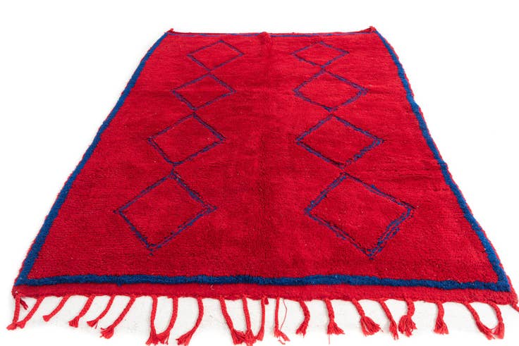 Detail image of 5' 10 x 7' 6 Hand Knotted Moroccan Wool Rug