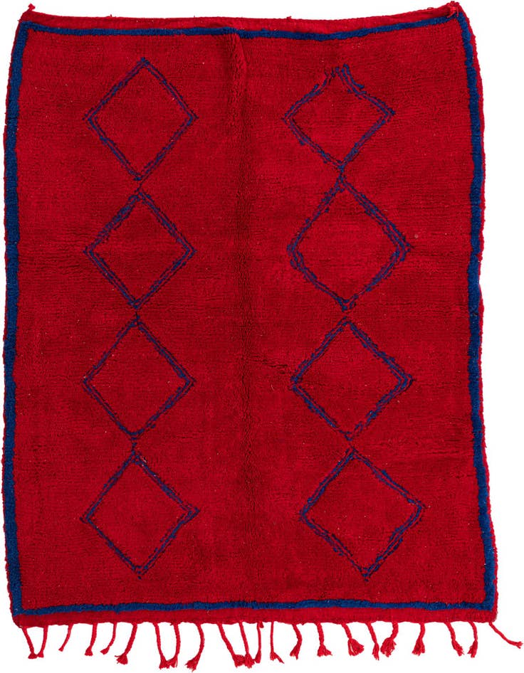 Detail image of 5' 10 x 7' 6 Hand Knotted Moroccan Wool Rug