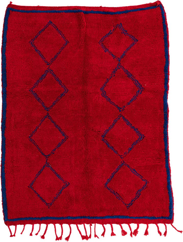 Detail image of 5' 10 x 7' 6 Hand Knotted Moroccan Wool Rug
