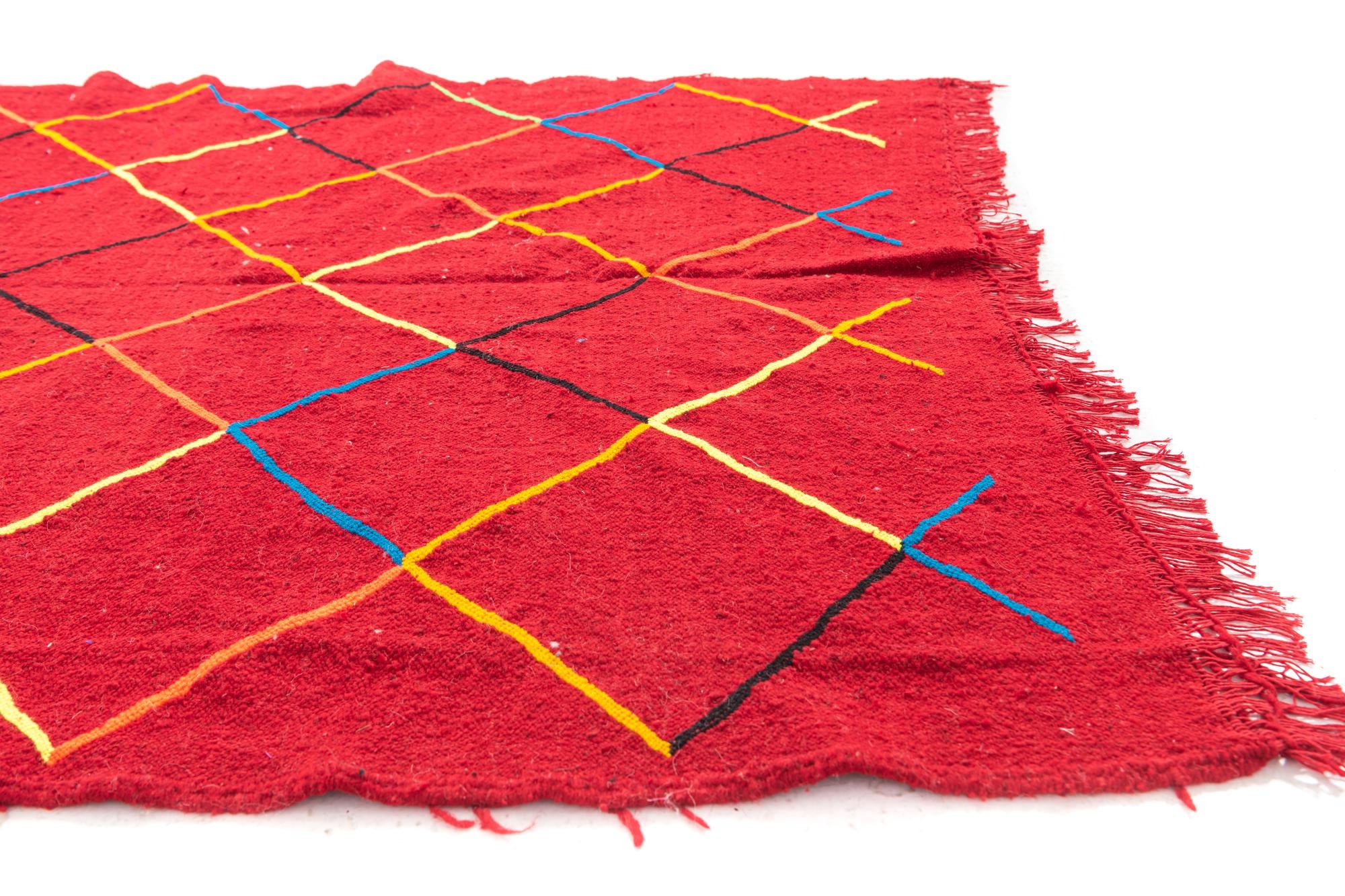 5' x 8' 2 Hand Knotted Moroccan Wool Rug