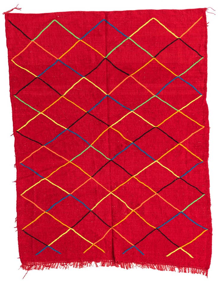 Detail image of 5' x 8' 2 Hand Knotted Moroccan Wool Rug