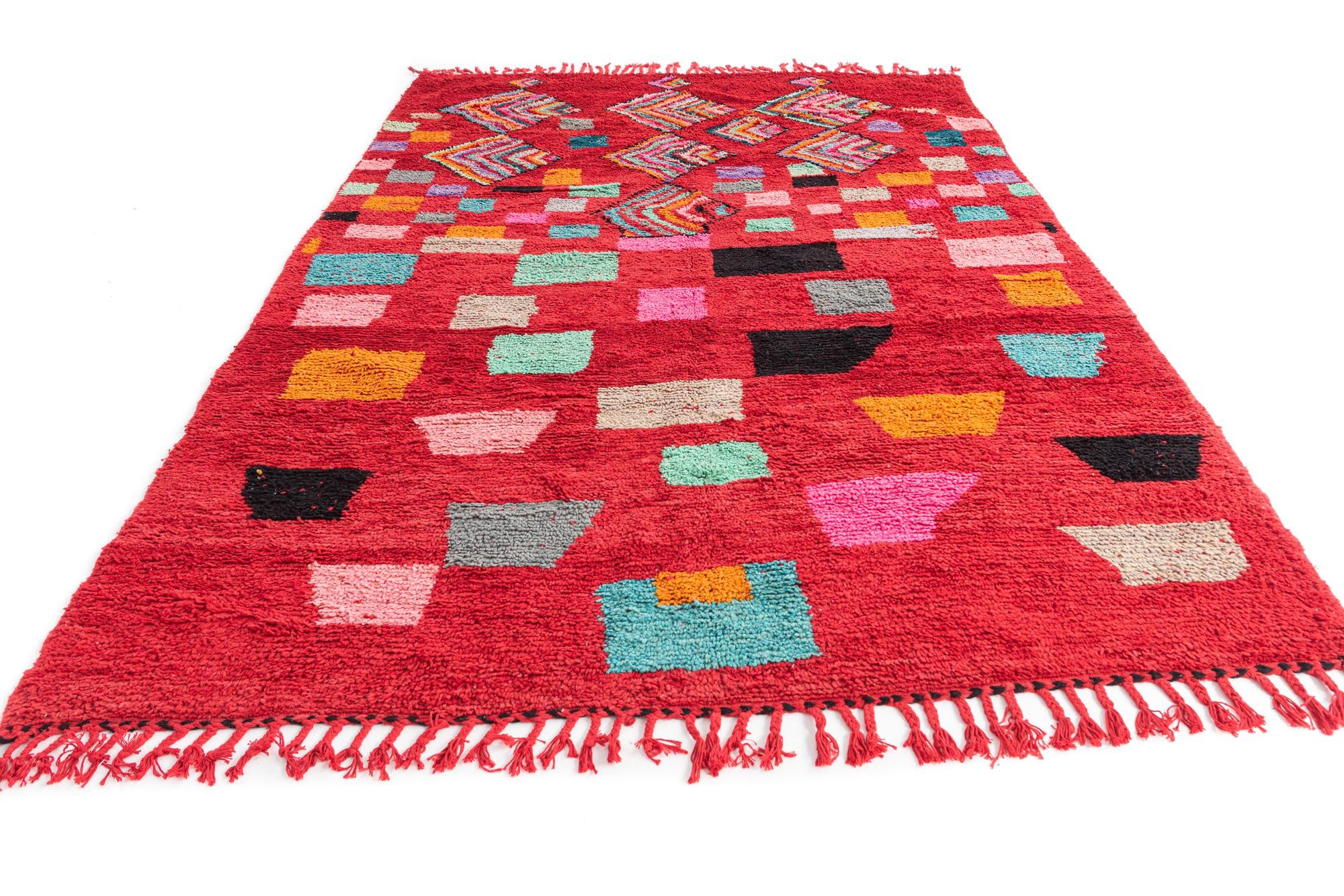 6' 10 x 10' Hand Knotted Moroccan Wool Rug
