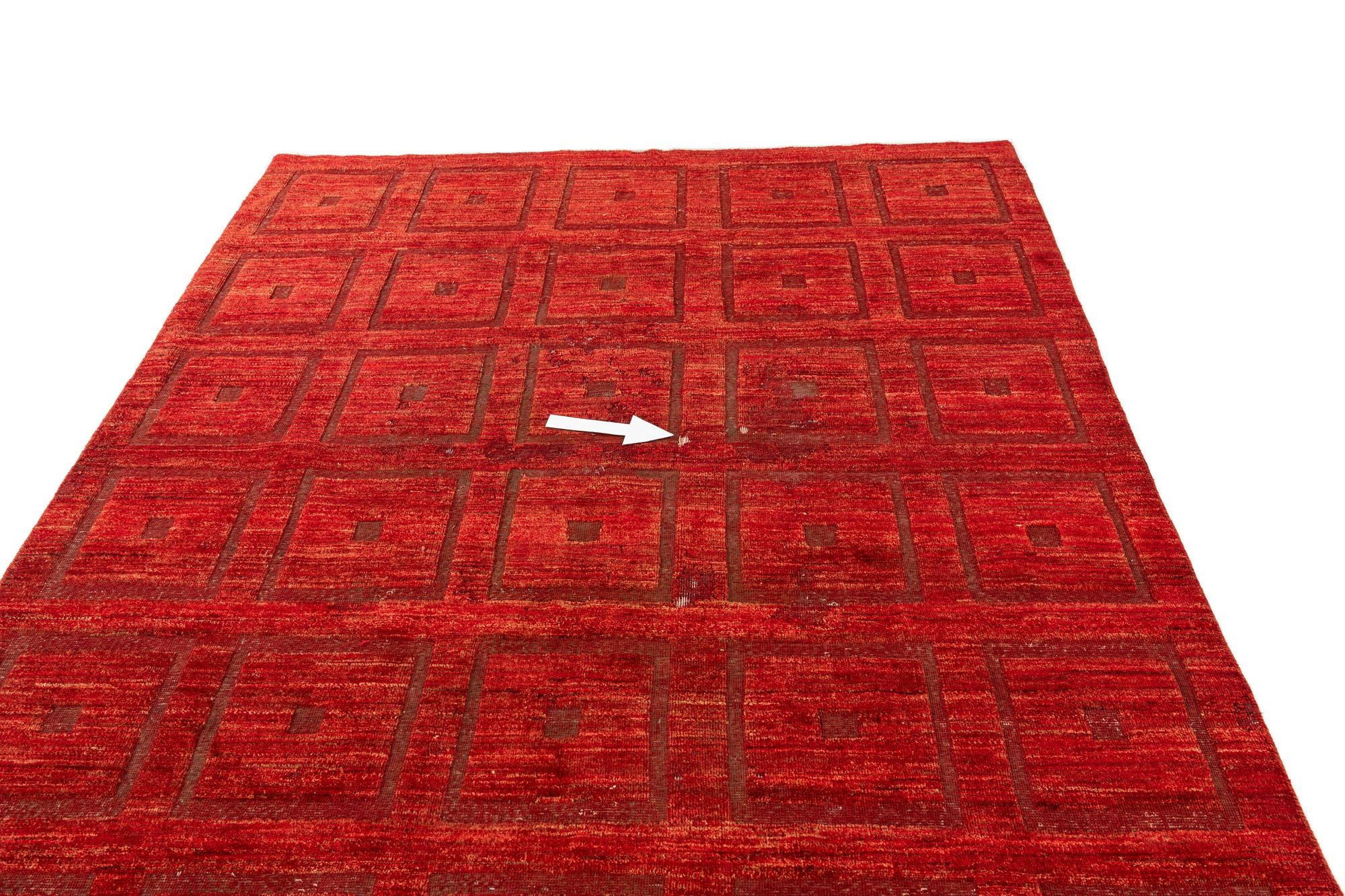 6' 7 x 9' 5 Hand Knotted Moroccan Wool Rug