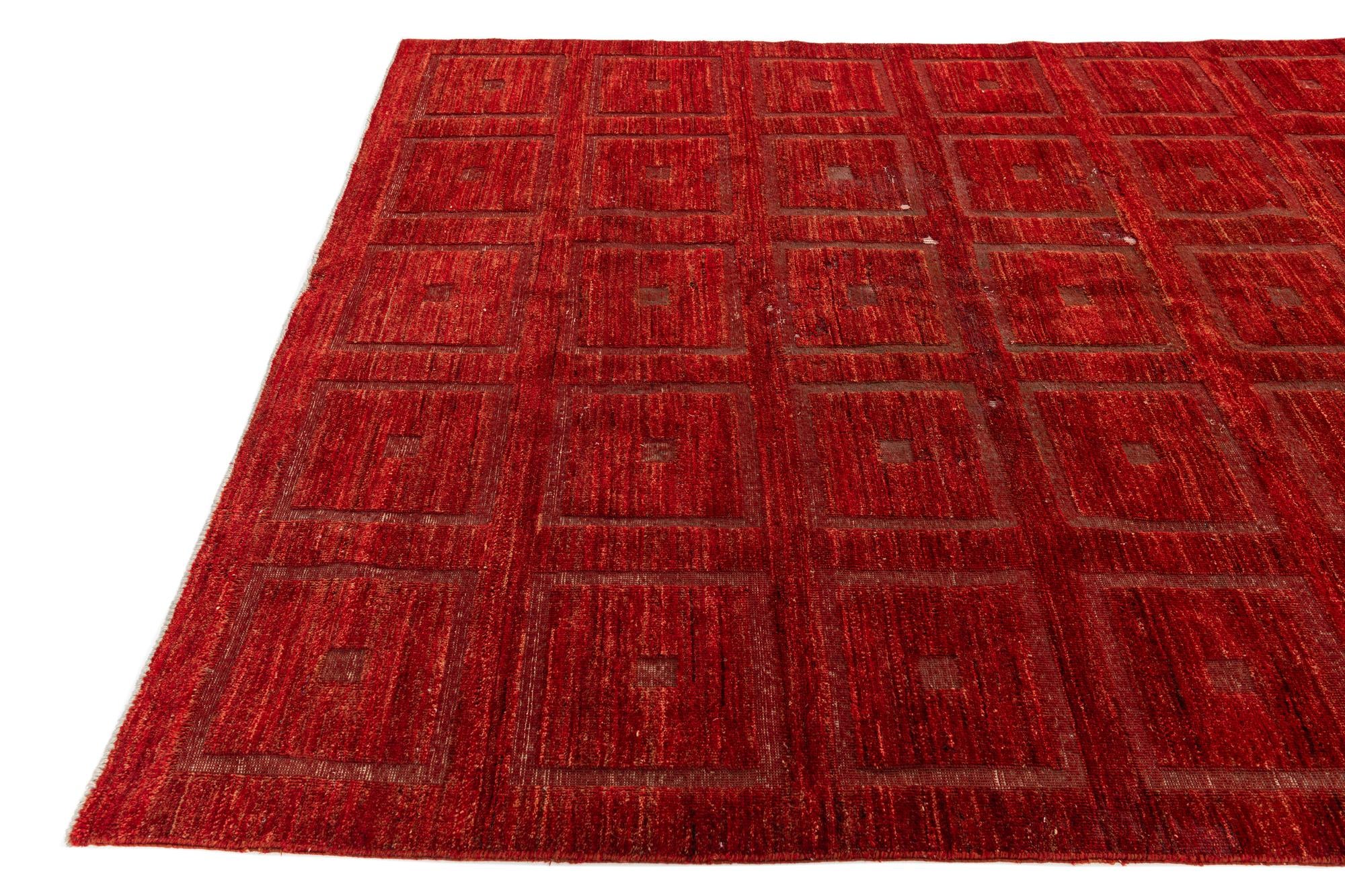 6' 7 x 9' 5 Hand Knotted Moroccan Wool Rug