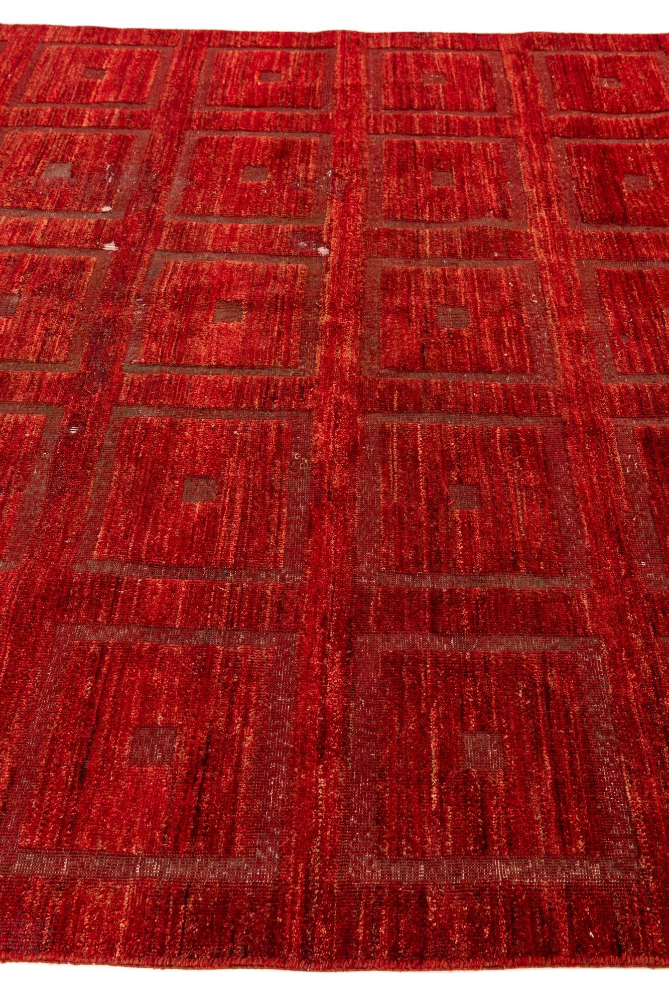 6' 7 x 9' 5 Hand Knotted Moroccan Wool Rug